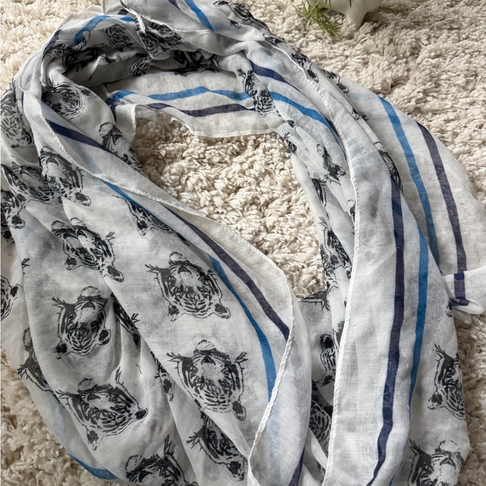 Stylish vintage Y2K, iconic pop, art, striped Tiger and Stripe Scarf